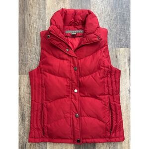 Kenneth Cole Reaction Womens Red Puffer Vest Down Feather Fill Quilted Small
